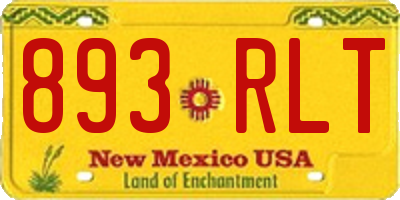 NM license plate 893RLT