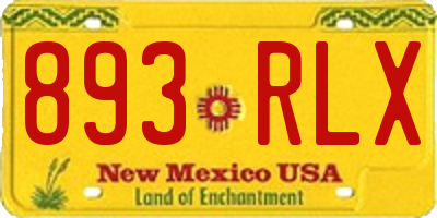 NM license plate 893RLX