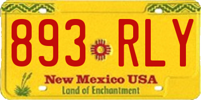 NM license plate 893RLY