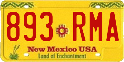 NM license plate 893RMA