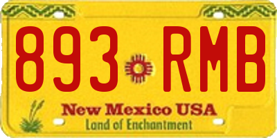 NM license plate 893RMB