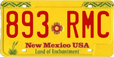 NM license plate 893RMC