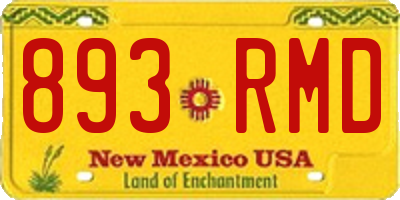NM license plate 893RMD