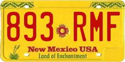 NM license plate 893RMF