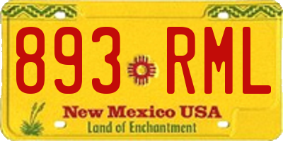 NM license plate 893RML