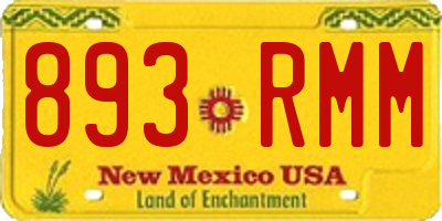 NM license plate 893RMM