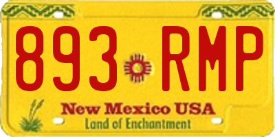 NM license plate 893RMP