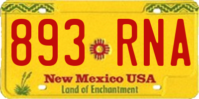 NM license plate 893RNA