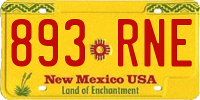 NM license plate 893RNE