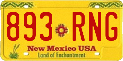 NM license plate 893RNG