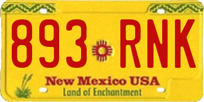 NM license plate 893RNK