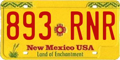 NM license plate 893RNR