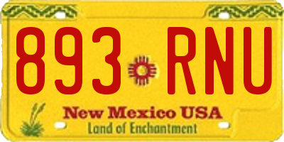 NM license plate 893RNU