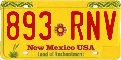 NM license plate 893RNV