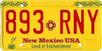 NM license plate 893RNY