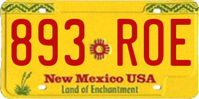 NM license plate 893ROE
