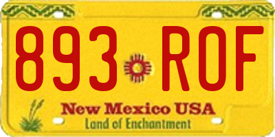 NM license plate 893ROF