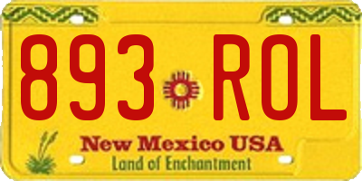 NM license plate 893ROL