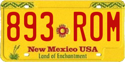 NM license plate 893ROM