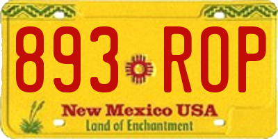 NM license plate 893ROP