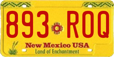 NM license plate 893ROQ
