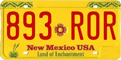 NM license plate 893ROR