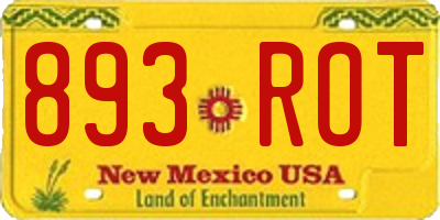 NM license plate 893ROT