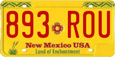 NM license plate 893ROU