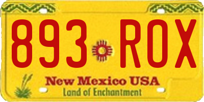NM license plate 893ROX