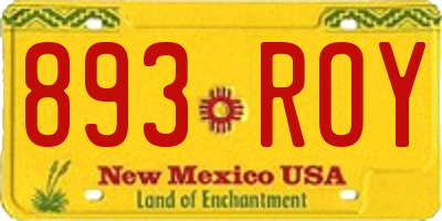NM license plate 893ROY
