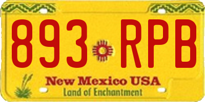 NM license plate 893RPB