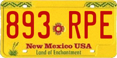 NM license plate 893RPE