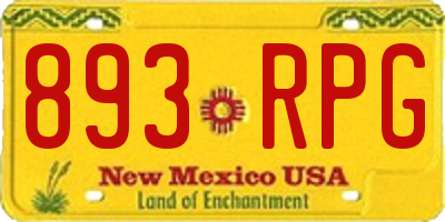 NM license plate 893RPG