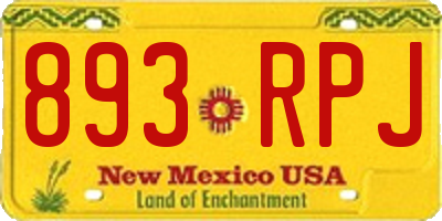 NM license plate 893RPJ