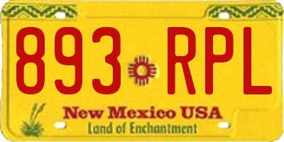 NM license plate 893RPL
