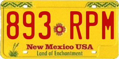 NM license plate 893RPM