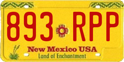 NM license plate 893RPP