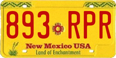 NM license plate 893RPR