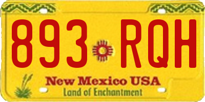 NM license plate 893RQH