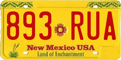 NM license plate 893RUA