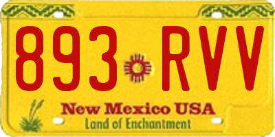 NM license plate 893RVV