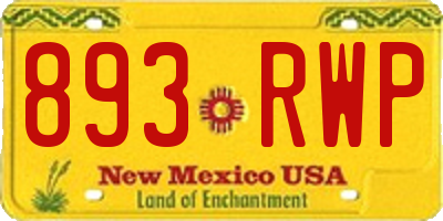 NM license plate 893RWP