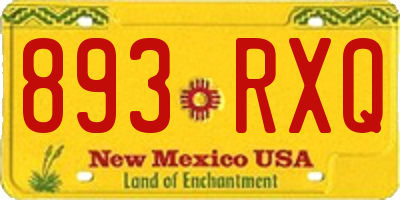 NM license plate 893RXQ