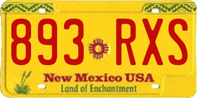 NM license plate 893RXS