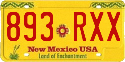 NM license plate 893RXX