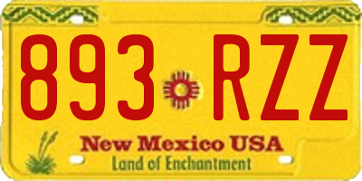 NM license plate 893RZZ