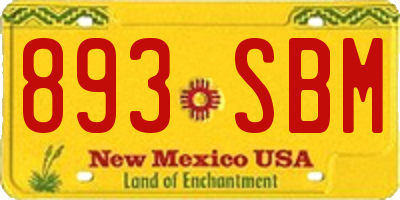 NM license plate 893SBM