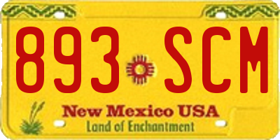 NM license plate 893SCM