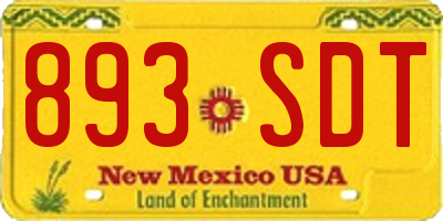 NM license plate 893SDT