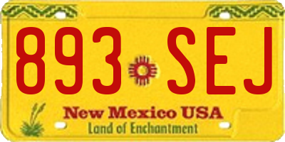 NM license plate 893SEJ